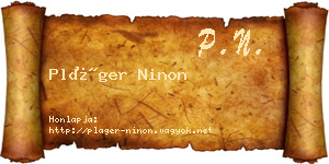 Pláger Ninon névjegykártya
